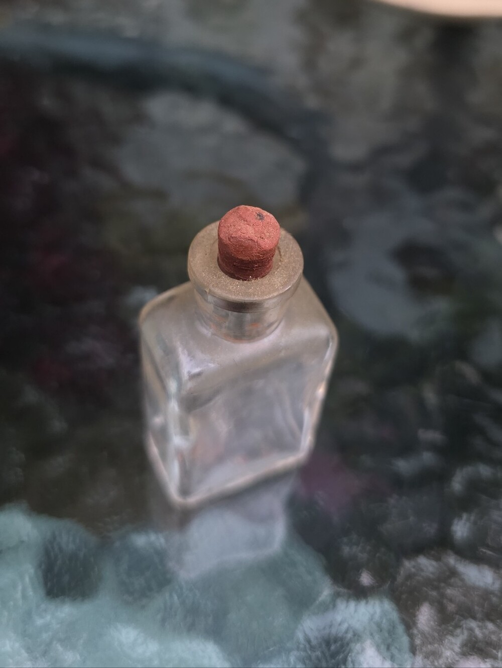Vintage Antique Clear Glass Medicinal Bottle